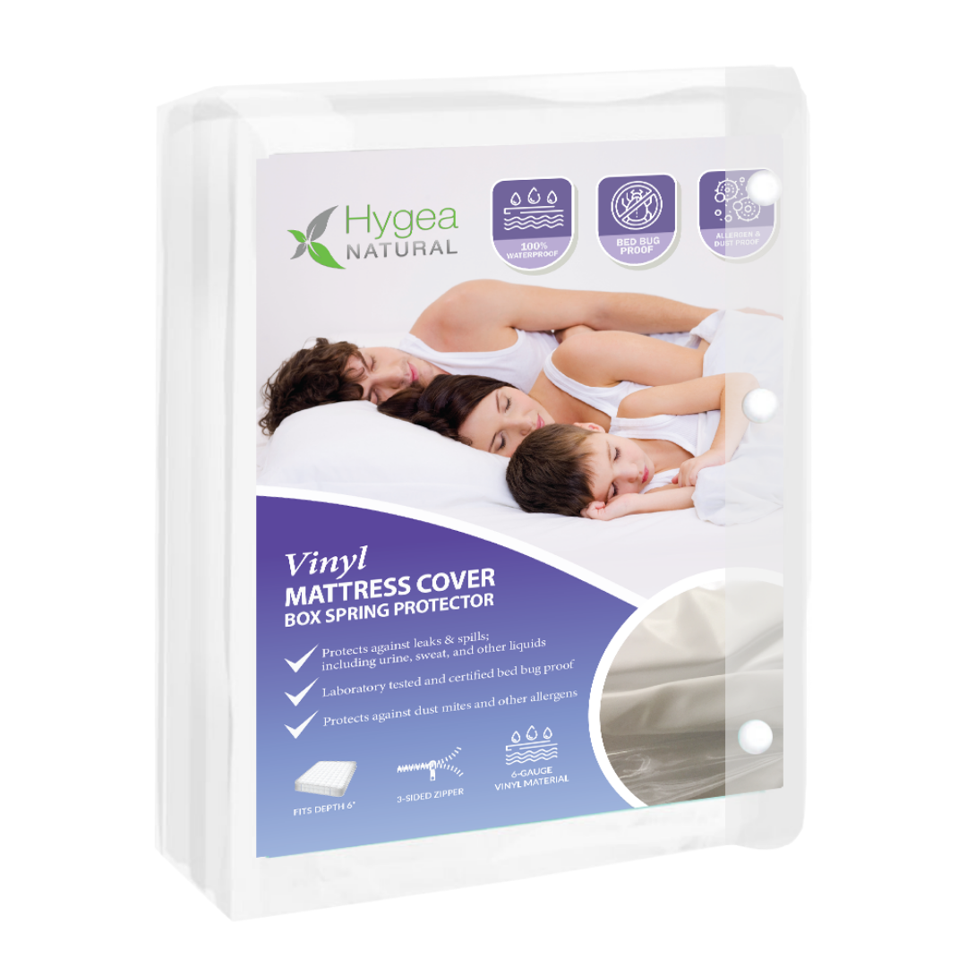 Hygea Natural Vinyl Bed Bug Waterproof Mattress Cover/Encasement 