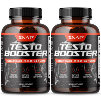 Snap Supplements Testo Booster, Promote Muscle Growth Energy Stamina, 60ct