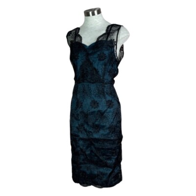 VOODOO VIXEN RETRO PIN UP 50s SIMONE LACE OVERLAY TAFFETA PENCIL DRESS DRA8086