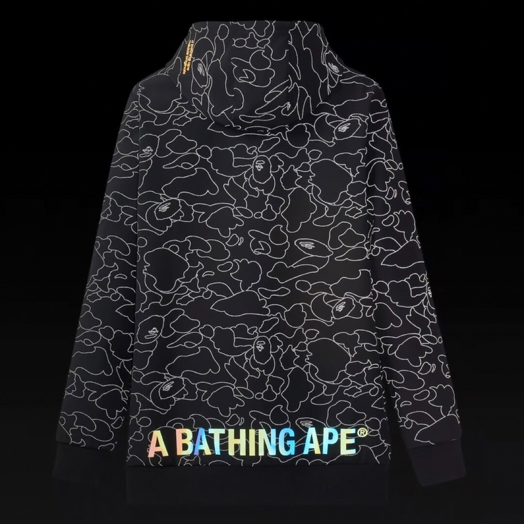 Pre-owned Adidas Originals Adidas X A Bape Collaboration Tech Hoodie Length 77cm Black Size Xs 2404r
