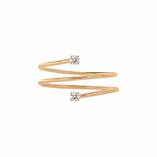 Pre-owned J.o.n Natural Diamond Pave Designer Wrap Ring Solid 14k Yellow Gold Christmas Jewelry In White