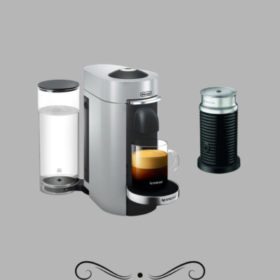Nespresso 155SAE VertuoPlus Deluxe Espresso Maker, DeLonghi  & Aerocinno, Silver