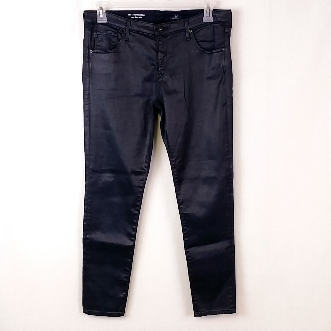Adriano Goldschmied 32 Leatherette Lt Midnight Shade Legging Super Skinny Ankle