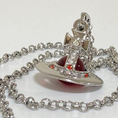 アクセサリー Vivian Westwood Small Orb Necklace Vivienne Westwood Tiny Orb Necklace Rhinestone Blue Silver