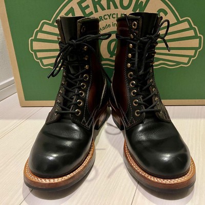 ZERROWS Boots Type Union Lace Up Boots Leather Black Size US 6EE 