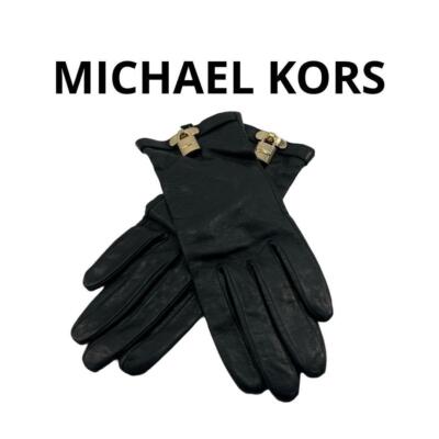 アクセサリーその他 BOSS Kalsper Logo Plaque Gloves Black MICHAEL KORS Authentic Leather Gloves Black with Gold-tone