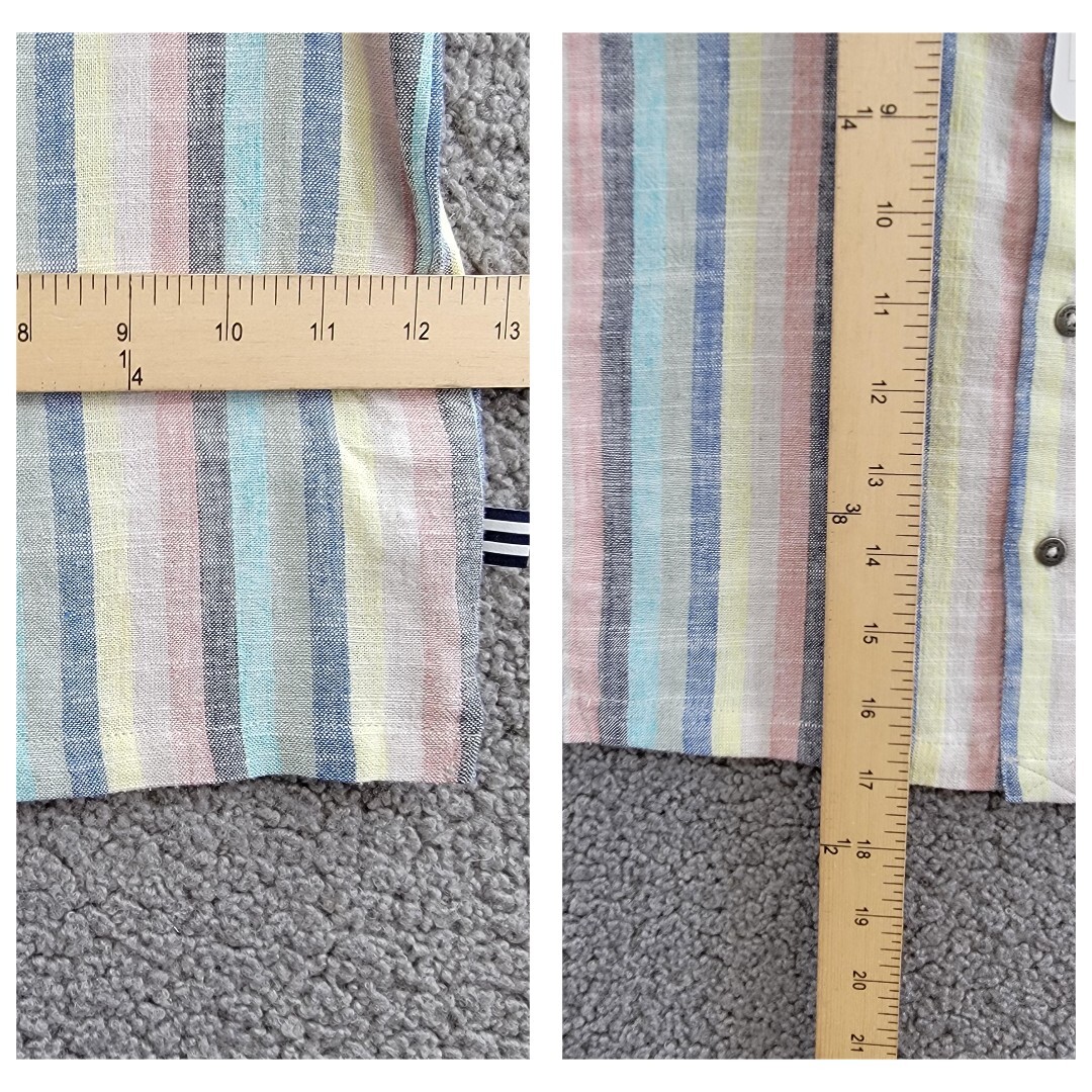 Splendid Santa Monica Button Shirt & Shorts Set Boys 5 Multi Stripe Linen Blend - Picture 7 of 24