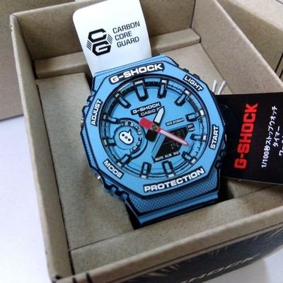Pre-owned Casio G-shock Manga Theme Ga-2100mng-2ajr Men's Watch Octagon Blue