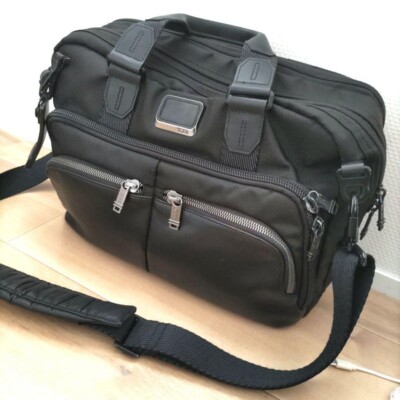 TUMI Slim Commuter Briefcase ALPHA BRAVO Business Bag 232640 Black