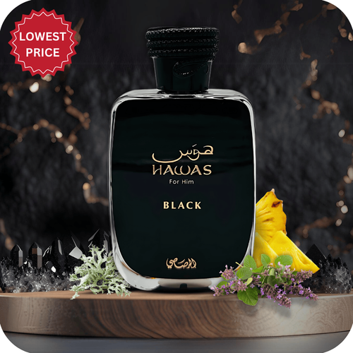 香水(ユニセックス) Rasasi Hawwas Black 100ml EDP Rasasi Hawas Black 100ML EDP Spray, Citrus and Woody