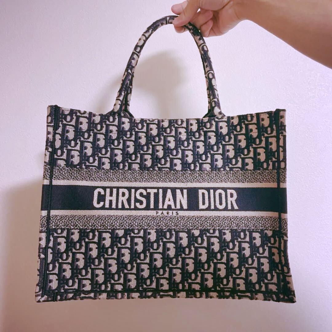 Auth DIOR/ChristianDior Dior Oblique Book Tote Sma Used Very