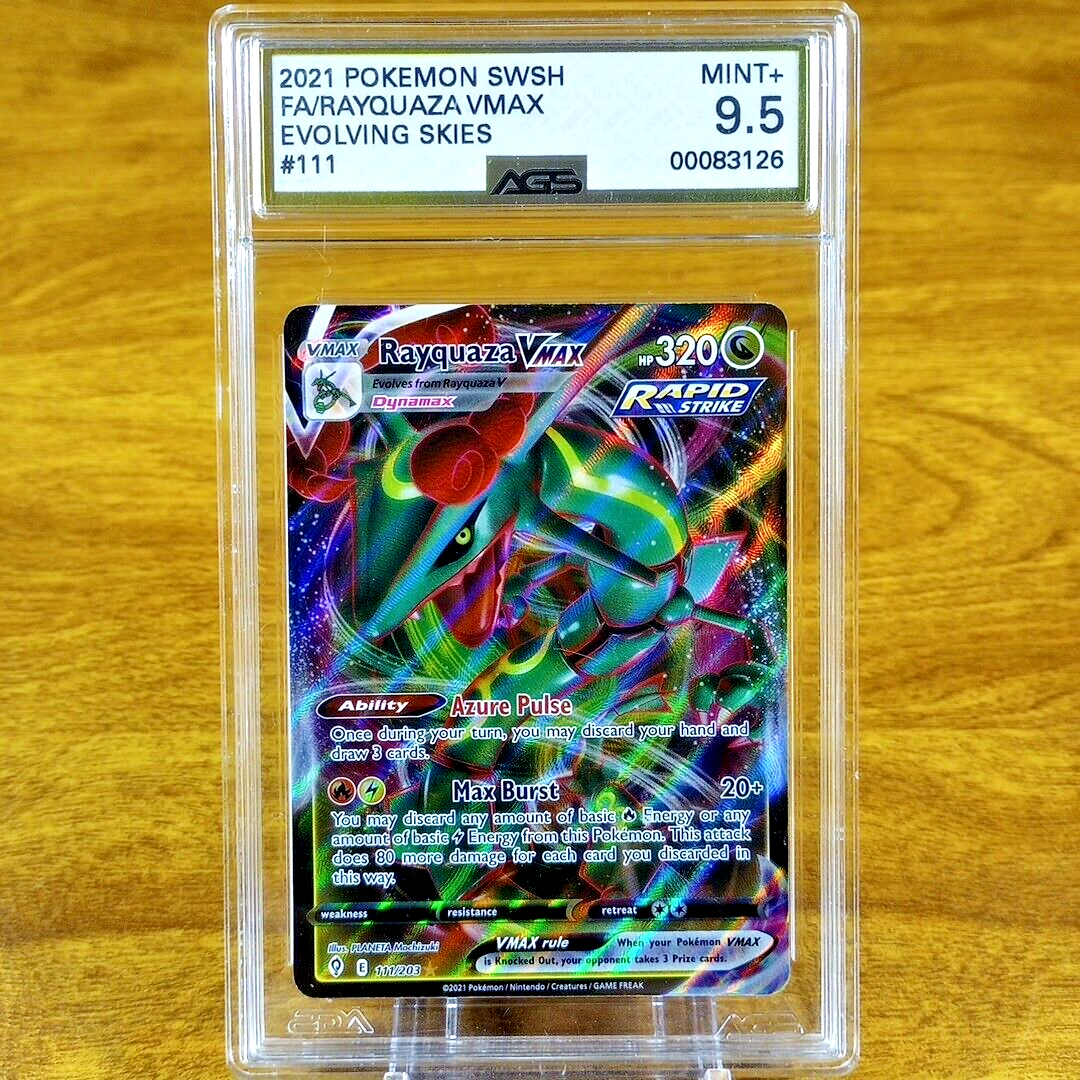 Pokemon SWSH Evolving Skies Rayquaza VMAX 111/203 AGS Mint+