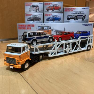 Tomica Limited Vintage Neo Car Transporter & Mitsubishi Car