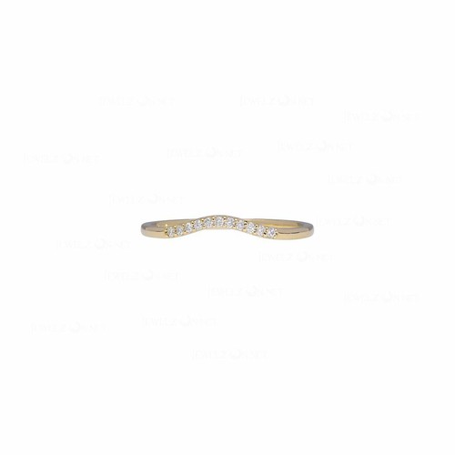 Pre-owned J.o.n 14k Gold Genuine Diamond 0.05 Ct. Chevron Ring Jewelry Size-3 To 8 Us In White