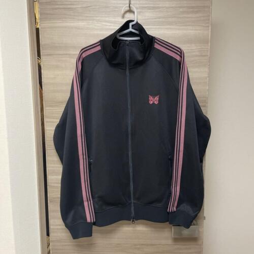 NEEDLES Track Jacket Black x Pink lines Size-L Used from NEEDLES Track Jacket Black x Pink lines Size-L Used from