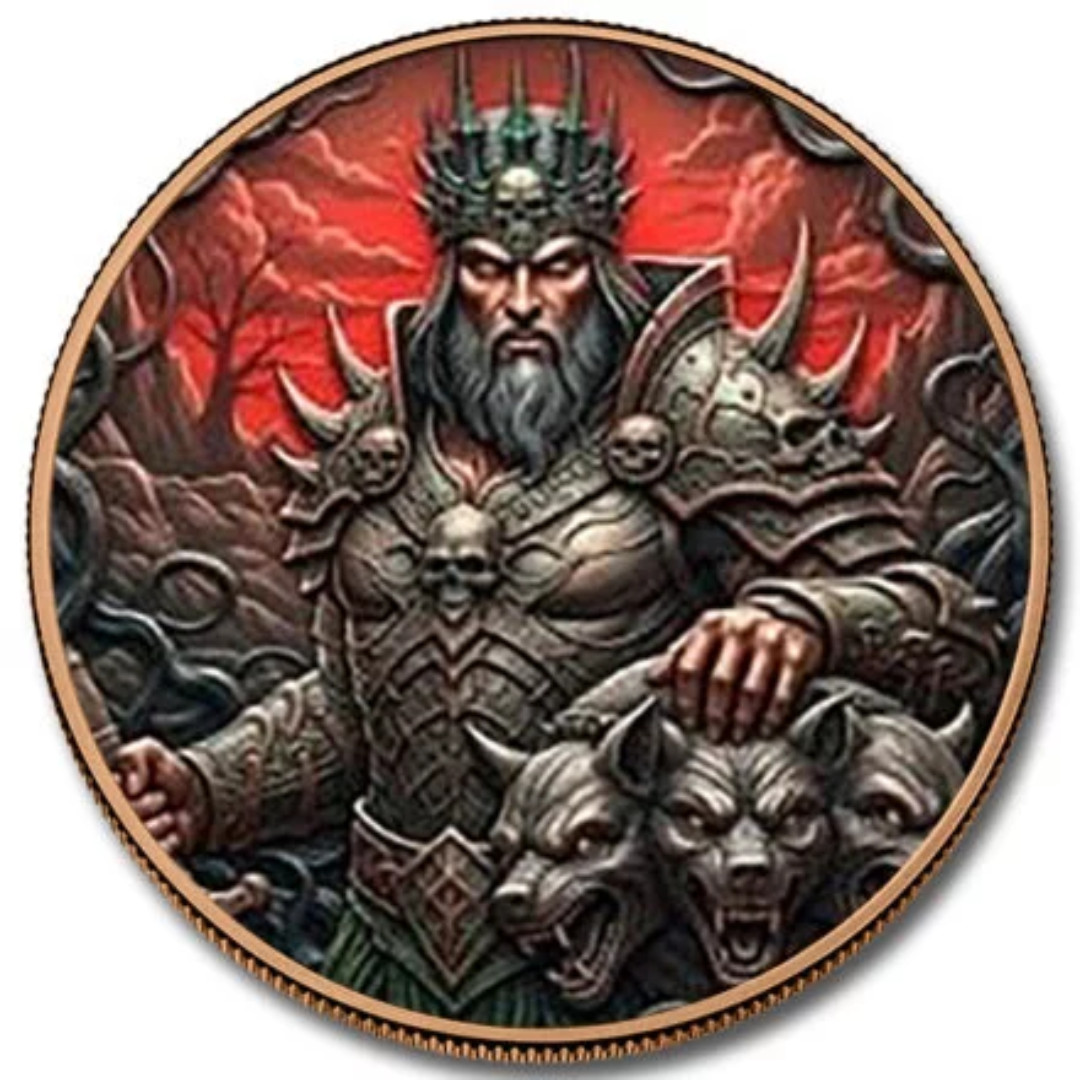 5oz .999 Copper Hades Cerberus Republic of Liberia One Dollar Coin 5000 Mintage