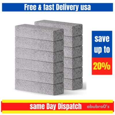 12Pack Pumice Stone for Toilet Cleaning Bowl Stick,Powerfully Cleans Hard Water,