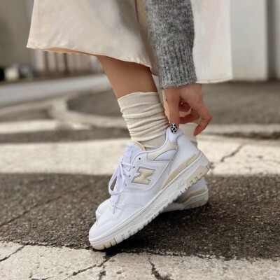 New Balance 550 NB White Linen Women Casual LifeStyle Shoes Sneakers BBW550BK-B
