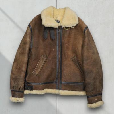 vintage B-3 real mouton boa jacket brown Vintage〈boa lamb leather