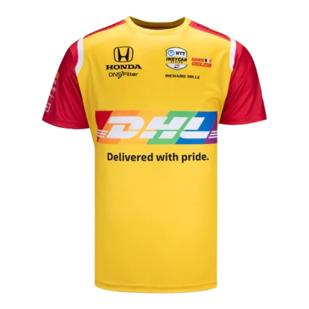 IndyCar Driver Shirt Romain Grosjean Official 2023 DHL PRIDE Driver Jersey  | eBay UK