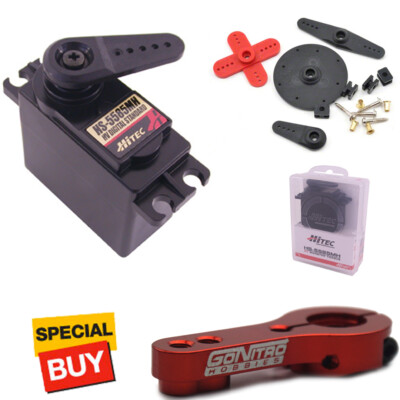 Hitec HS-5585MH Coreless Hi-Torque Metal Gear Servo w/ Red Aluminium Arm / Horn