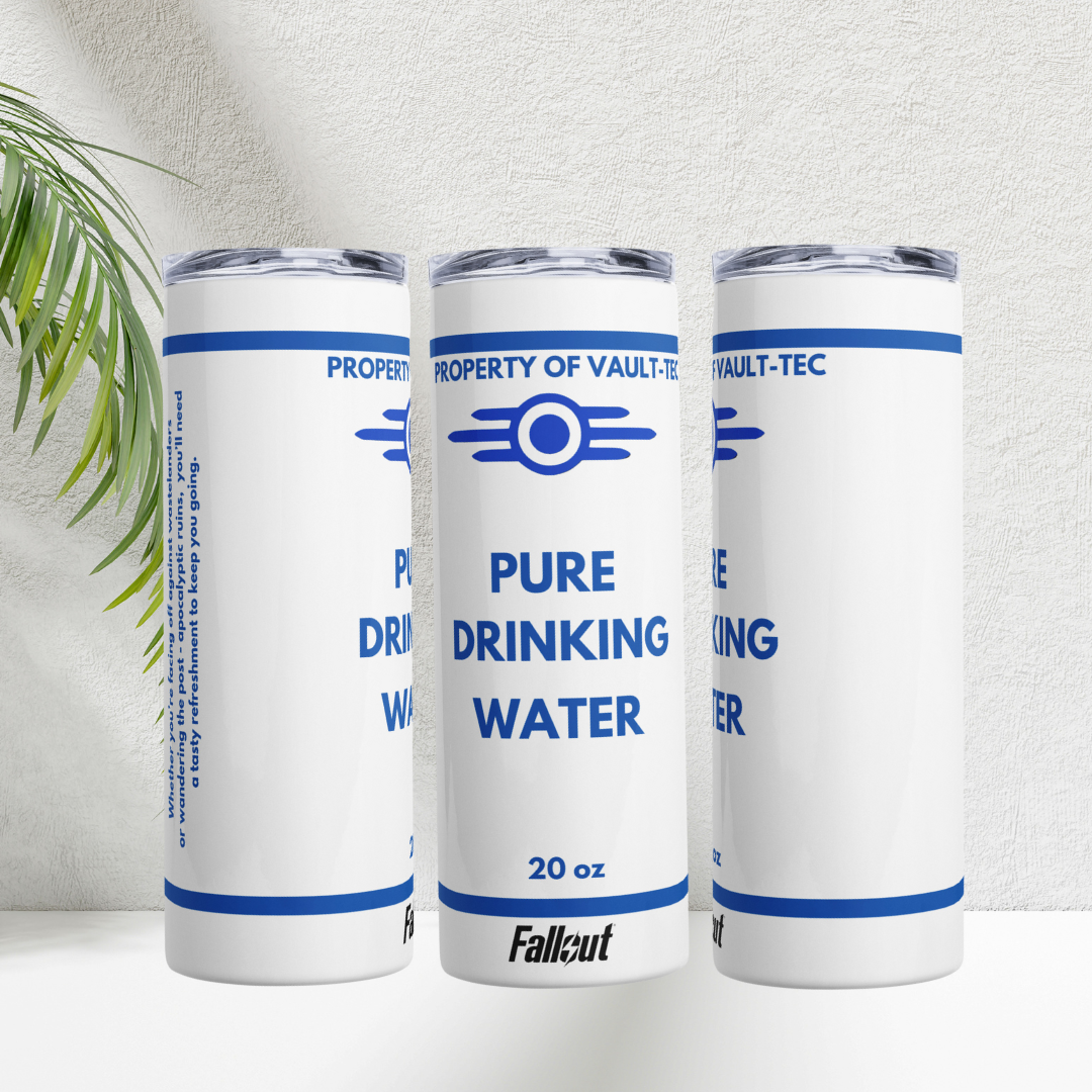Fallout Pure Drinking Water Sport Tumbler 20oz Vault Tec Fallout Pure Drinking Water Sport Tumbler 20oz Vault Tec