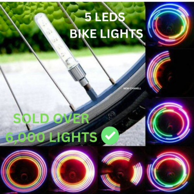 2 x 5 led Colour LED Neon Car Bike Wheel Tire Tyre Valve Dust Cap Spoke Lights