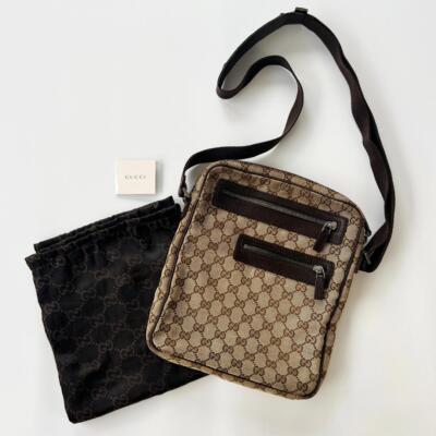 GUCCI GG Canvas Crossbody Bag 92551 Shoulder Bag Brown Beige