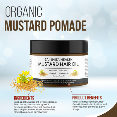 Organic Baobab Oil & Mustard Oil with Cypress Extract Pomade 4 oz