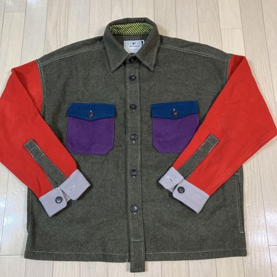 N.Hoolywood Woolrich Shirt Jacket Khaki Multi-Color Size L N.Hoolywood Woolrich Shirt Jacket Khaki Multi-Color Size L
