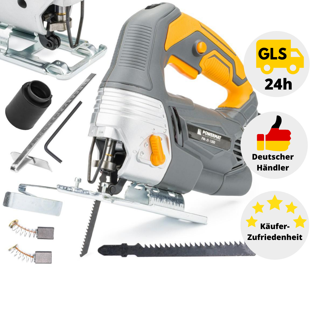 Stichsäge Pendelhubstichsäge 1300W Pendelhub Säge mit Sägeblatt & Rollenführung 