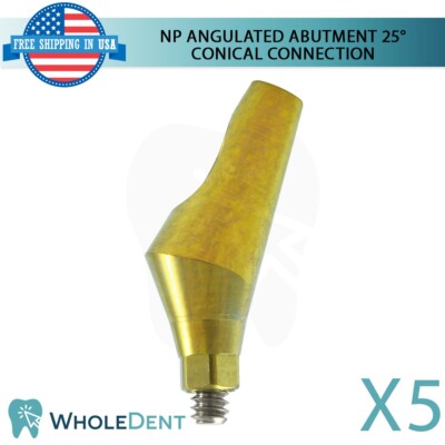 5x NP Conical Connection Angulated Abutment 25° Titanium Dental 