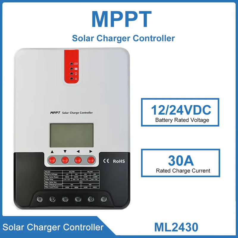 MPPT Solar Charge Controller 30A 40A ML2430 ML2440 Max Voltage Of Open Circuit 1