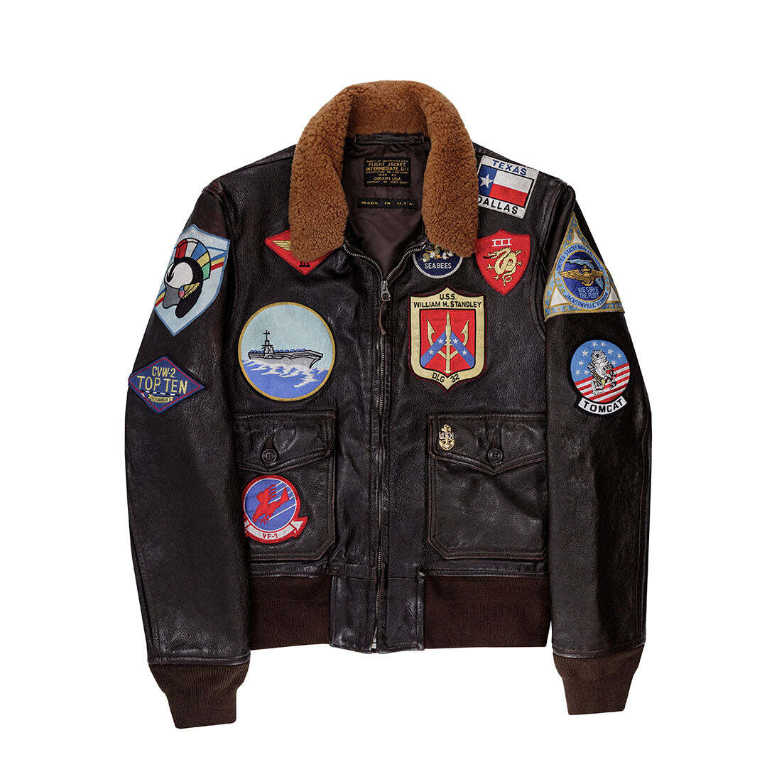 Pre-owned Cockpit Usa "movie Hero" ™ Top Gun Ii Navy G-1 Jacket Z212136 Usa Made In Brown