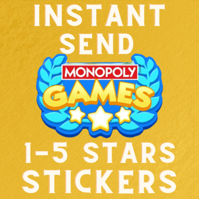 24/7 SENDING  Monopoly go Stickers * 1/2/3/4/5 Stars Sticker |SUPER FAST (READ)