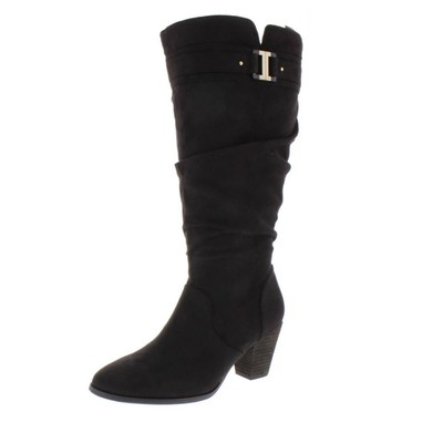 Dr. Scholl's Women's Devote Riding Faux Suede Wide Calf Boots Size 11 NWT