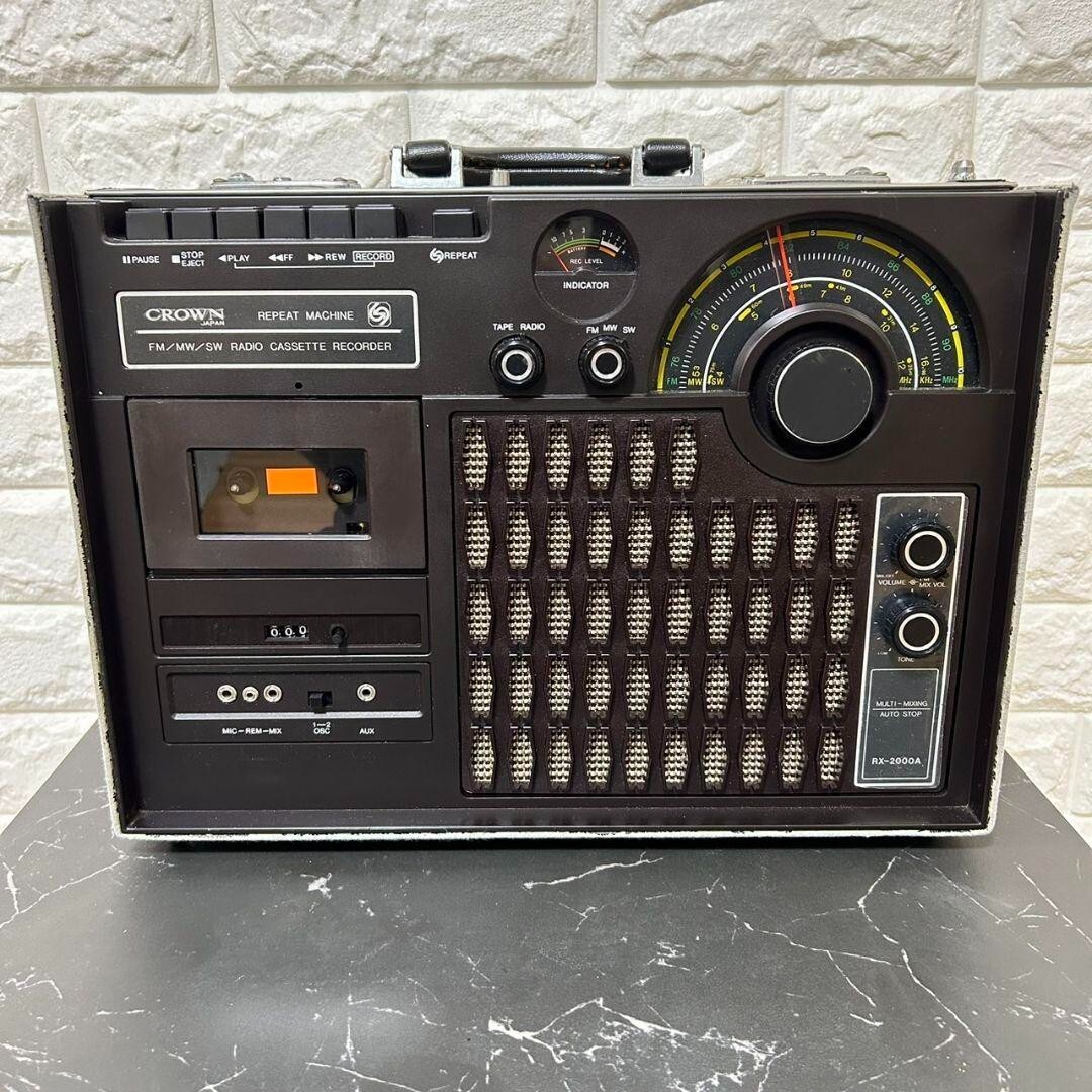 ラジオ・コンポ Crown Rx-2000 CROWN RX-2000 Cassette Tape Radio FM AM Shortwave Rare