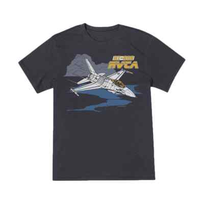 Футболка с короткими рукавами RVCA Evan Mock Airshow (черная) с рисунком