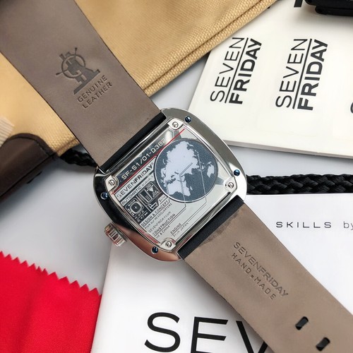 Pre-owned Sevenfriday P-series Grey Skeleton Dial Automatic Ps1/01 Sf-ps1-01 Men's Watch