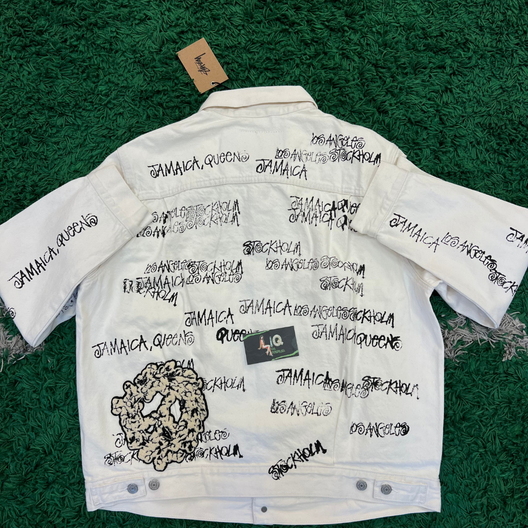 Pre-owned Stussy X Denim Tears X Our Legacy Ttl Denim Jacket (white)