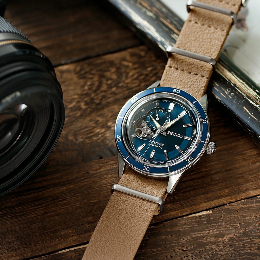 Pre-owned Seiko Presage Basic Sary213 Blue Automatic Mechanical Men's Watch Fast Ship
