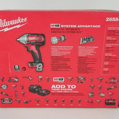 Milwaukee M18 18v 3/8 Cordless Impact Wrench - xc 5.0 Battery - Charger 2658-20