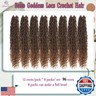 8 Packs New Goddess Locs Crochet Hair 18 Inch Ombre Brown River Locs Crochet Hair with Curly Ends Pre-looped Curly Faux locs Braids Hair Boho Style Synthetic Hair Extensions (18