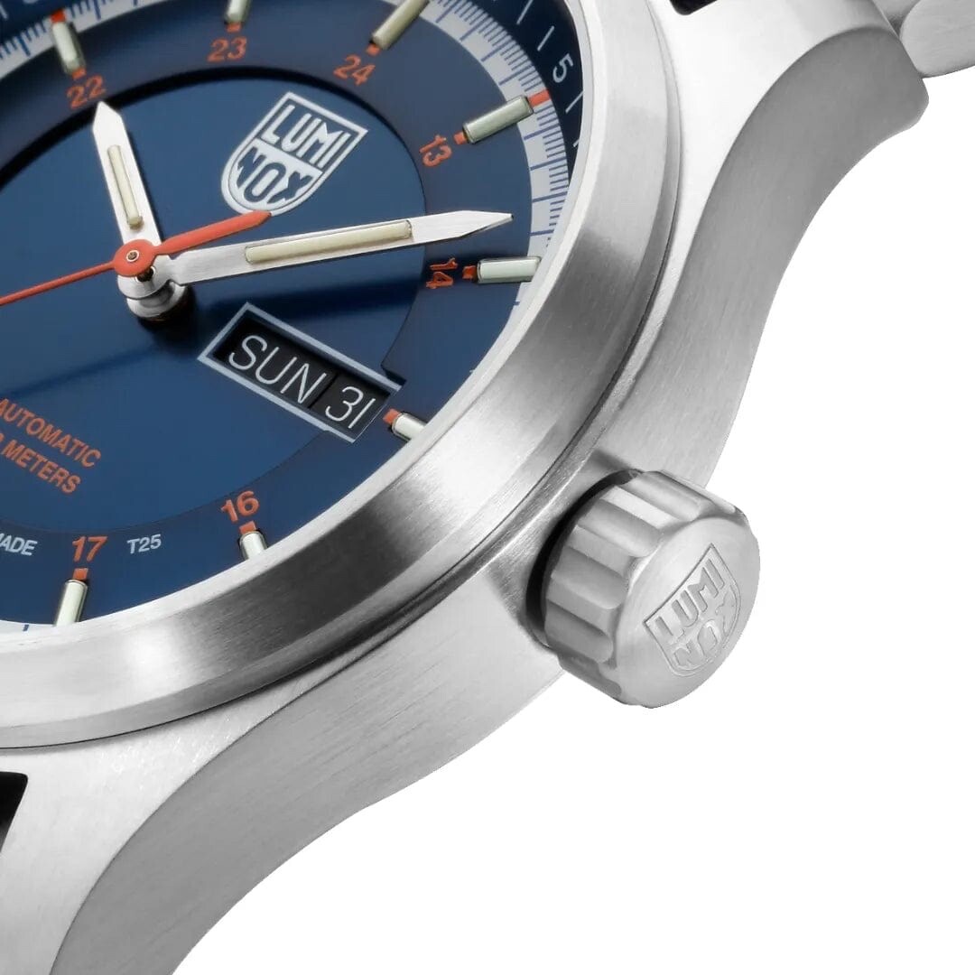 Pre-owned Luminox Xl.1904 Men's 44mm Atacama Field Sellita Sw 220 Auto Blue Dial Ss Watch