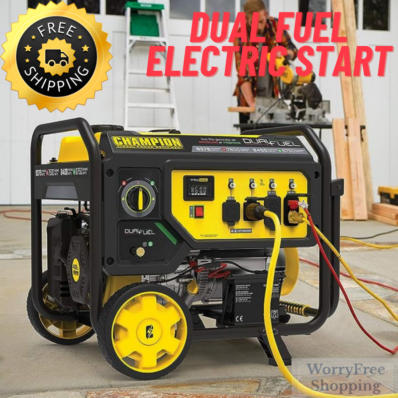 9375/7500-Watt Dual Fuel Generator, Home Portable Power Equi