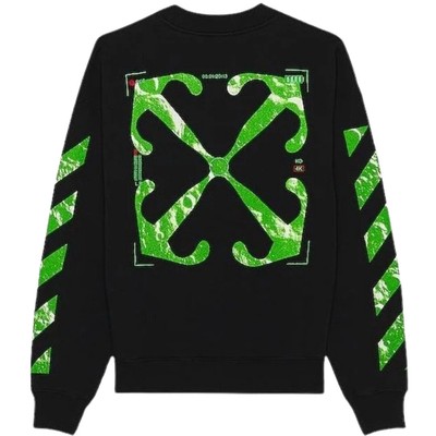 Pre-owned Off-white Moon Arrow Design Skate Fit Black Sweatshirt