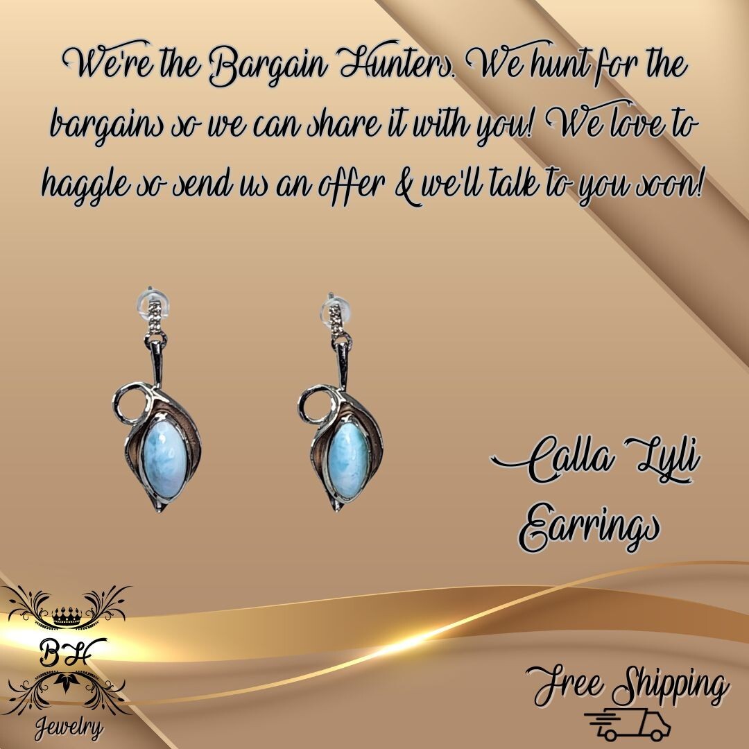Marahlago Calla Lily Larimar Sterling Silver Ring White