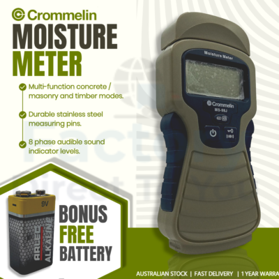 Crommelin Moisture Meter for Firewood Timber Wood Concrete