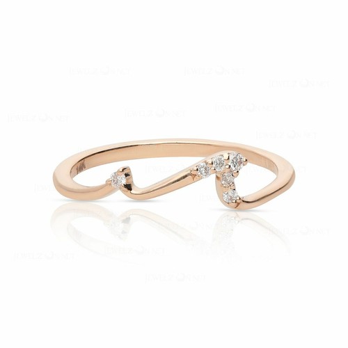 Pre-owned J.o.n 14k Gold Genuine Diamond Size-3-8 Us Water Baby Wave Ring Beach Lovers Jewelry In White
