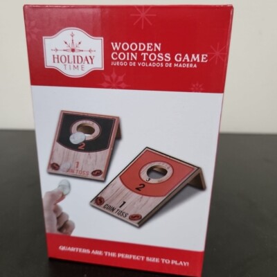 Mini Cornhole Yard Game Wooden Coin Toss Game Play with Quarters OPEN BOX